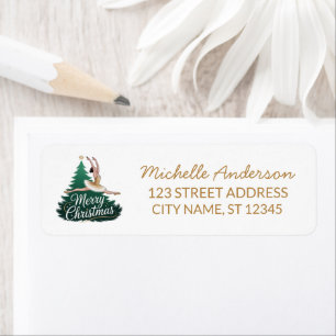 Christmas ballet Ballerina dancer Return Address Label