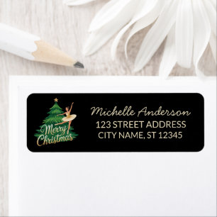 Christmas ballet Ballerina dancer Return Address Label