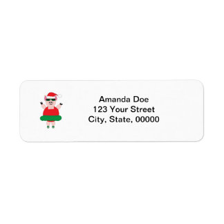 Christmas Ballet Pig Return Address Personalize Label