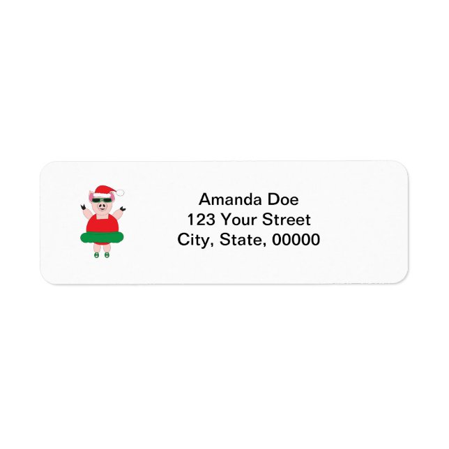 Christmas Ballet Pig Return Address Personalize Label (Front)