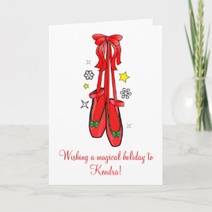 Christmas Ballet Shoes Name Customizable Card