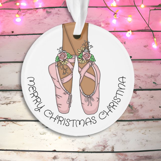 Christmas Ballet Slippers Personalized  Ceramic Or Ornament (Creator Uploaded)