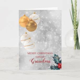 Christmas Balls And Holly Berries Holiday Card