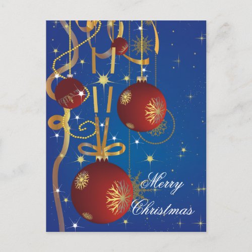 Christmas Balls And Ribbons Postcard