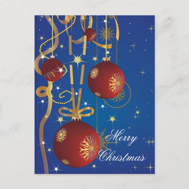 Christmas Balls And Ribbons Postcard (Front)