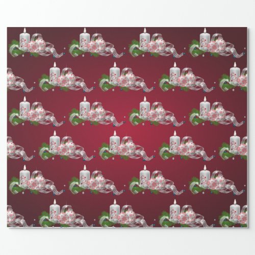 Christmas BallsCandle Red Holiday Wrapping Paper