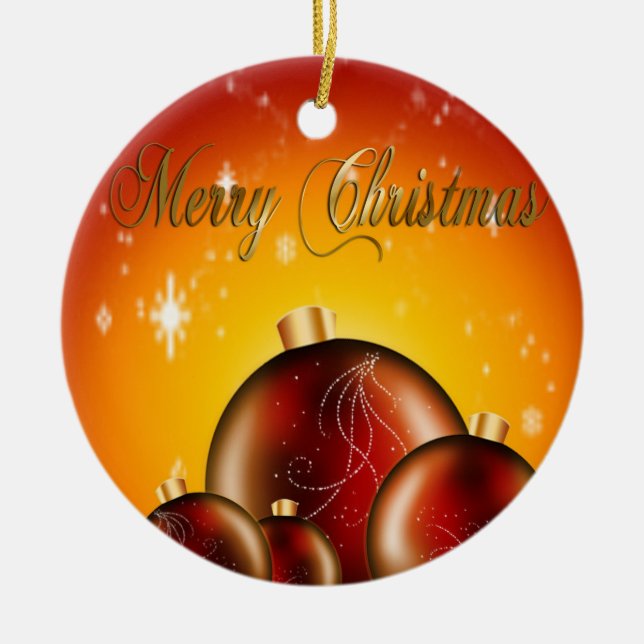 Christmas Balls Ceramic Ornament (Front)