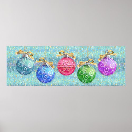 Christmas Balls  Confetti Multi_Color Poster