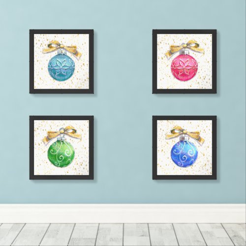 Christmas Balls  Confetti  White  Wall Art Sets