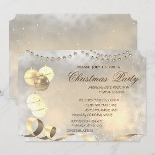 Christmas Balls,Corporate Christmas Party Invitation