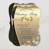 Christmas Balls,Damask  Corporate Christmas Party Invitation