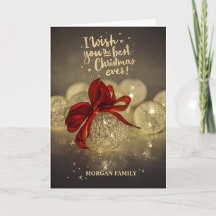 Christmas Balls,I Wish You The Best Christmas Ever Holiday Card