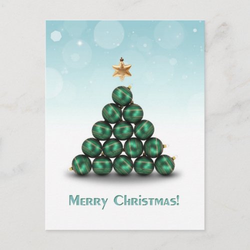 Christmas Balls in Tree Shape Holiday Postcard