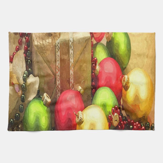 Christmas Balls Kitchen Towel (Horizontal)