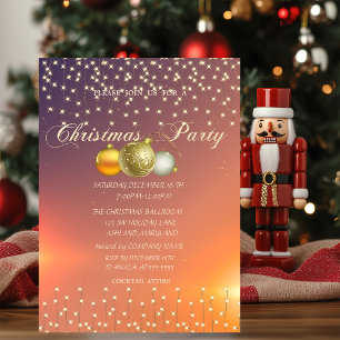 Christmas Balls,Lights Company Christmas Party Invitation