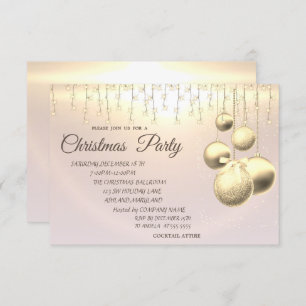 Christmas Balls,Lights Company Christmas Party Invitation