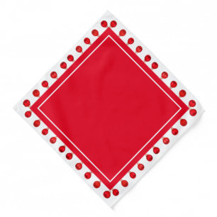 Christmas Balls on Red and White Bandana