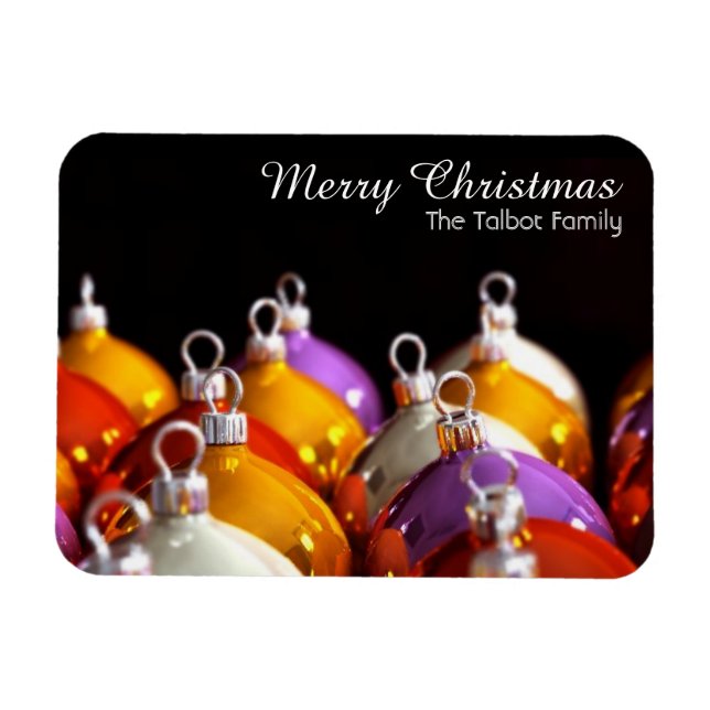 Christmas' Balls Personalized Christmas Magnet (Horizontal)