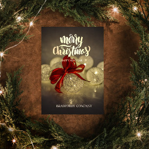 Christmas Balls,Red Bow Christmas Company Holiday Card
