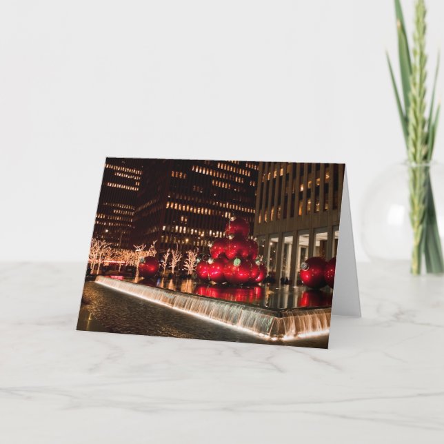 Christmas Balls Rockefeller Center Holiday Card (Front)