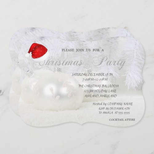 Christmas BallsSanta Hat Company Christmas Party Invitation