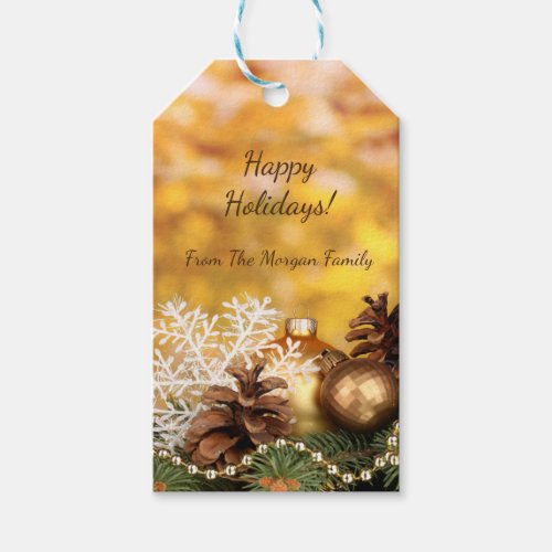 Christmas Balls Snowflake Pine Cones Gift Tags