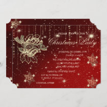 Christmas Balls,Snowflakes,Company Christmas Party Invitation