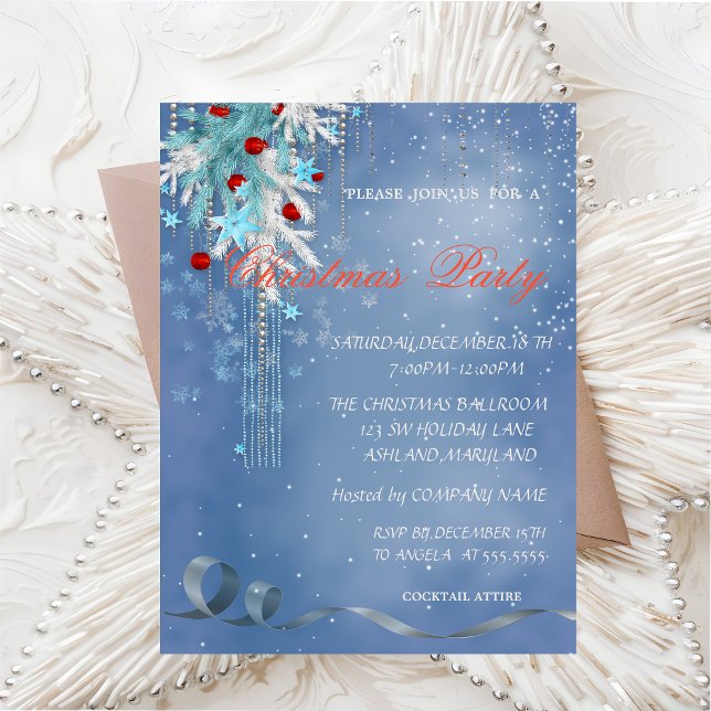 Christmas Balls,Snowflakes ,Corporated Party Invitation (Creator Uploaded)