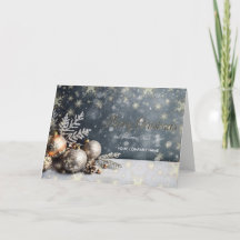 Christmas Balls Snowflakes Gray Company Greeting