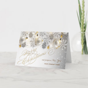 Christmas Balls,Snowflakes,Lights Company Greeting Holiday Card