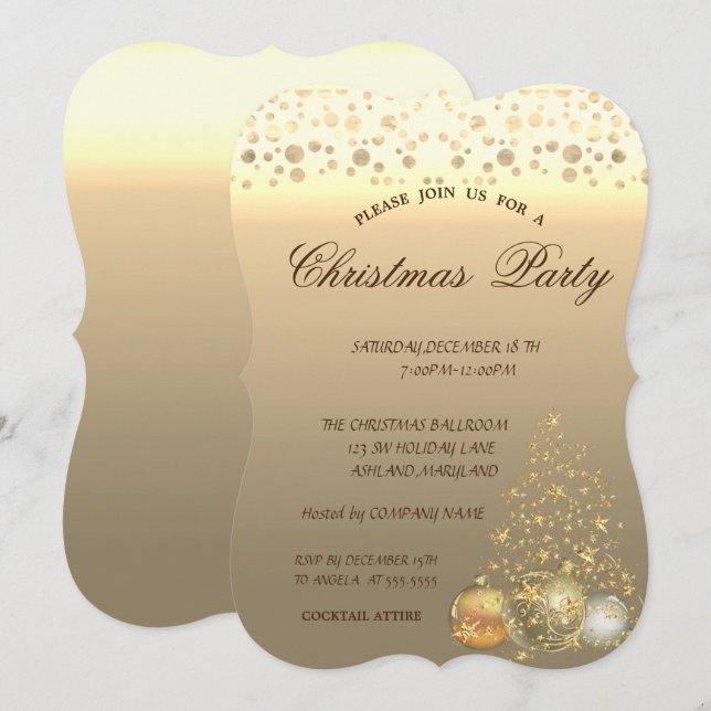 Christmas Balls,Tree Corporate Christmas Party Invitation (Front/Back)