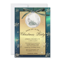 Christmas Balls,Trees Snowflakes Company Party  Invitation