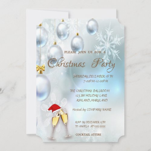 Christmas BallsWineglassCorporateChristmas Party Invitation