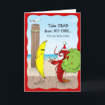 Christmas Banana and Santa Claws Lobster Funny Holiday Card<br><div class="desc">Ready to send a case of the giggles to your friends and family with funny Christmas cards this holiday season? If you're as silly as a banana with a great sense of humor, here's a unique, hillarious design that will surely be a delight! The original illustration by Raphaela Wilson depicts...</div>