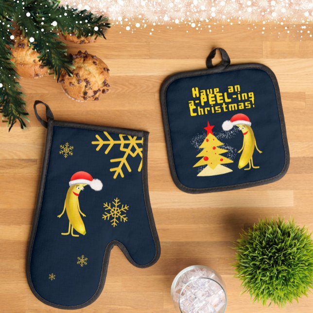 Christmas banana oven mitt & pot holder set (Creator Uploaded)