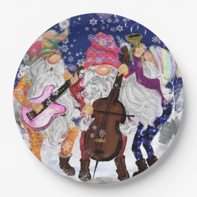 Christmas Band - Happy Song Paper Plates (Front)