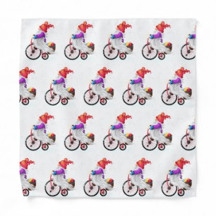 Christmas Bandana Gift Gnome with Bike and Gifts