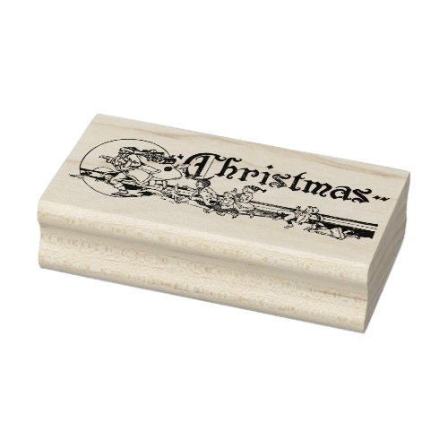 Christmas banner vintage art rubber stamp