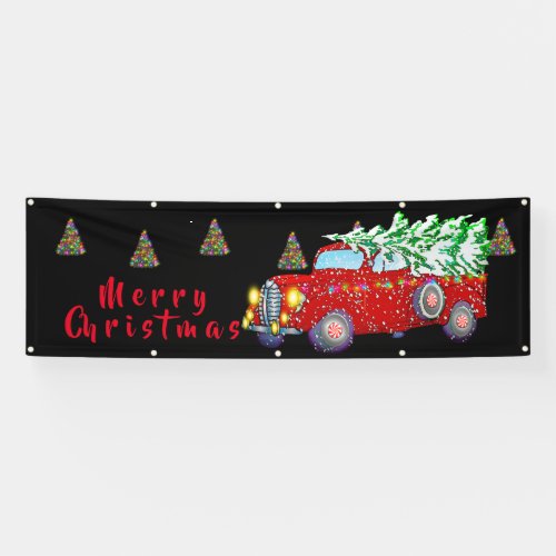 Christmas Bannr_Christmas Country Truck and Tree Banner