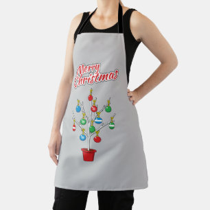 Christmas Bare Branch Tree - Merry Christmas Apron