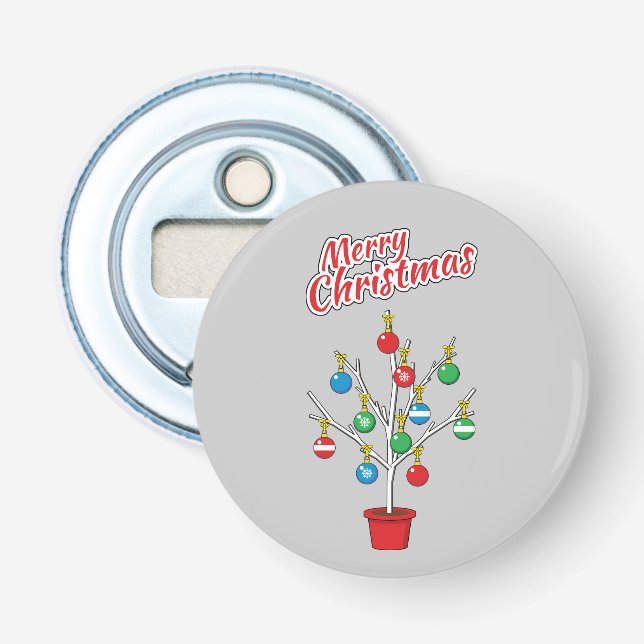 Christmas Bare Branch Tree - Merry Christmas Bottle Opener (Front)