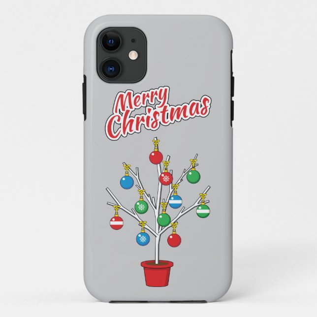 Christmas Bare Branch Tree - Merry Christmas Case-Mate iPhone Case (Back)