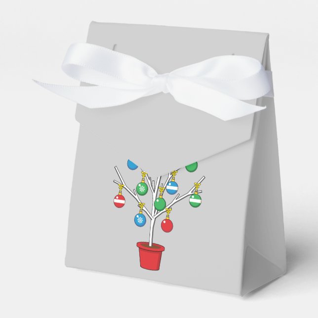 Christmas Bare Branch Tree - Merry Christmas Favor Boxes (Front Side)