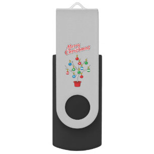 Christmas Bare Branch Tree - Merry Christmas Flash Drive
