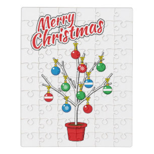 Christmas Bare Branch Tree - Merry Christmas Jigsaw Puzzle