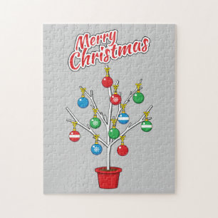 Christmas Bare Branch Tree - Merry Christmas Jigsaw Puzzle