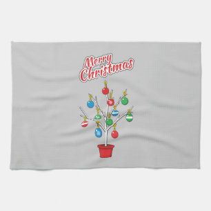Christmas Bare Branch Tree - Merry Christmas Kitchen Towel
