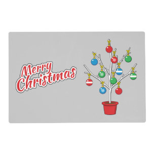 Christmas Bare Branch Tree - Merry Christmas Placemat