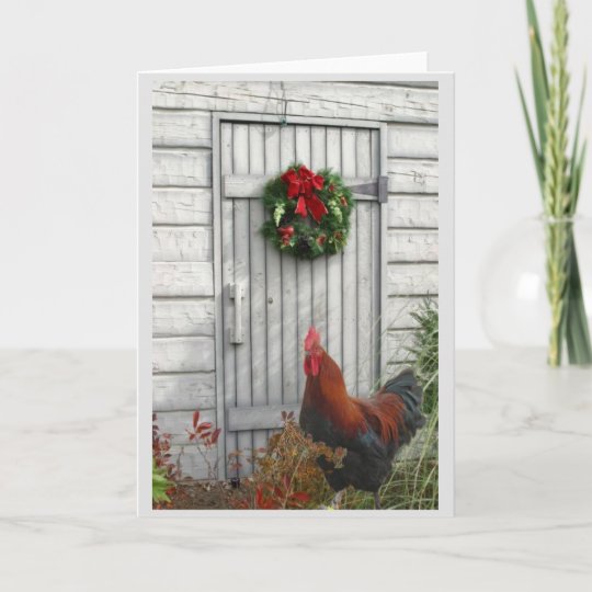 Christmas Barn Door Christmas Card Zazzle Com