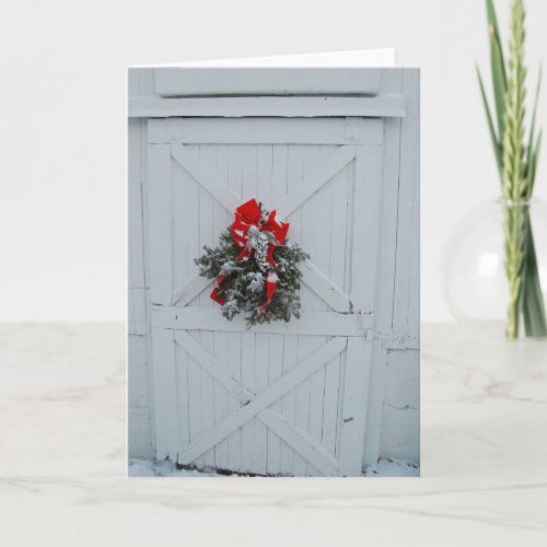 Christmas Barn Door Holiday Card